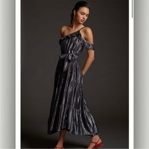 Maeve Ruffled One-Shoulder Midi Dress